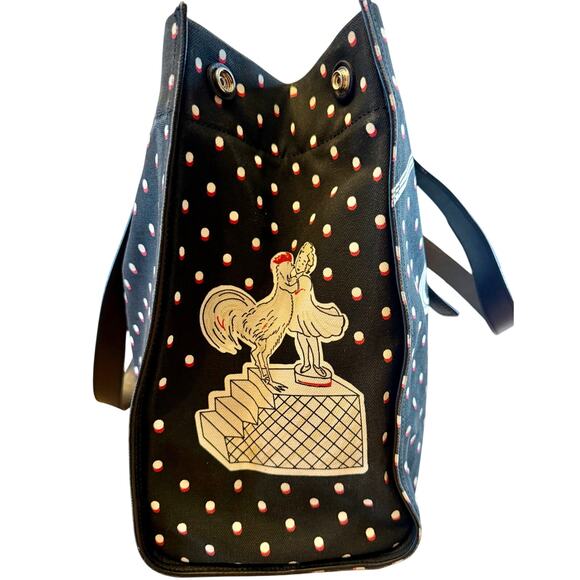 Loewe Paula's Ibiza Close to Paradise Black Polka Dot Canvas Leather Tote Bag - Picture 4 of 16